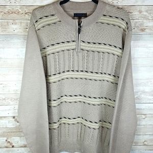 Line 48, Taupe, black, Creme, sweater, Sz XL